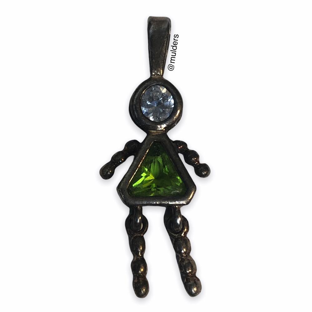Vintage 90s y2k Kids Girl Keepsake Sterling Silver 925 Birthstone August Pendant